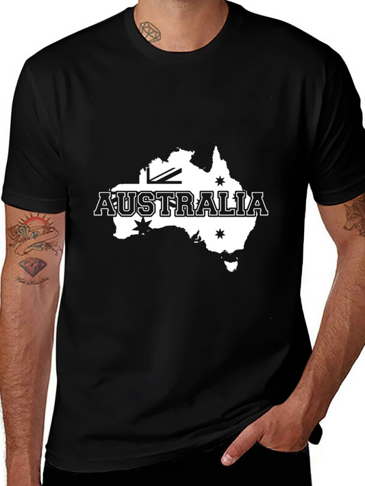 Australia Map Black T-Shirt