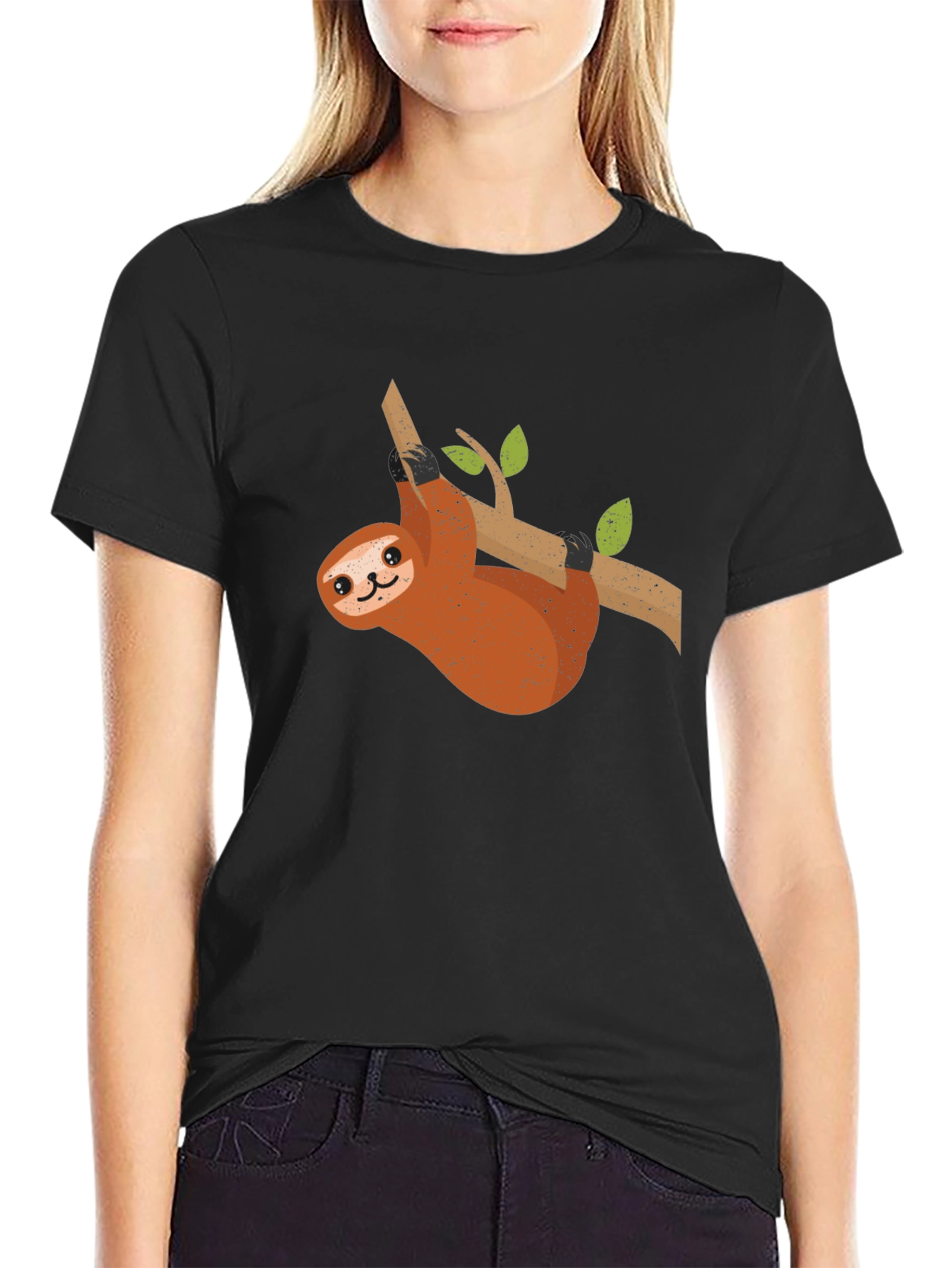Sloth Graphic Tee - Casual Black T-Shirt