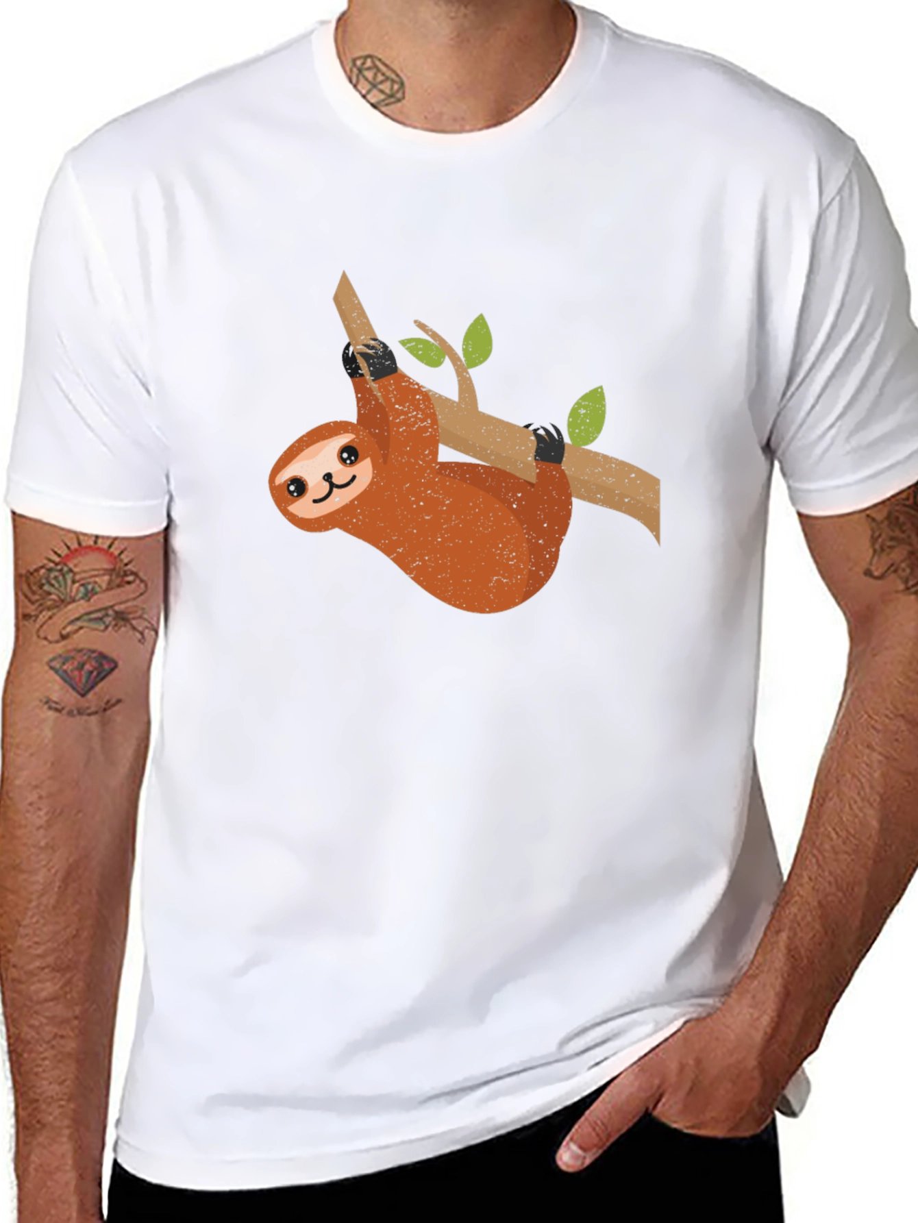 Sloth Graphic Tee - Casual Black T-Shirt
