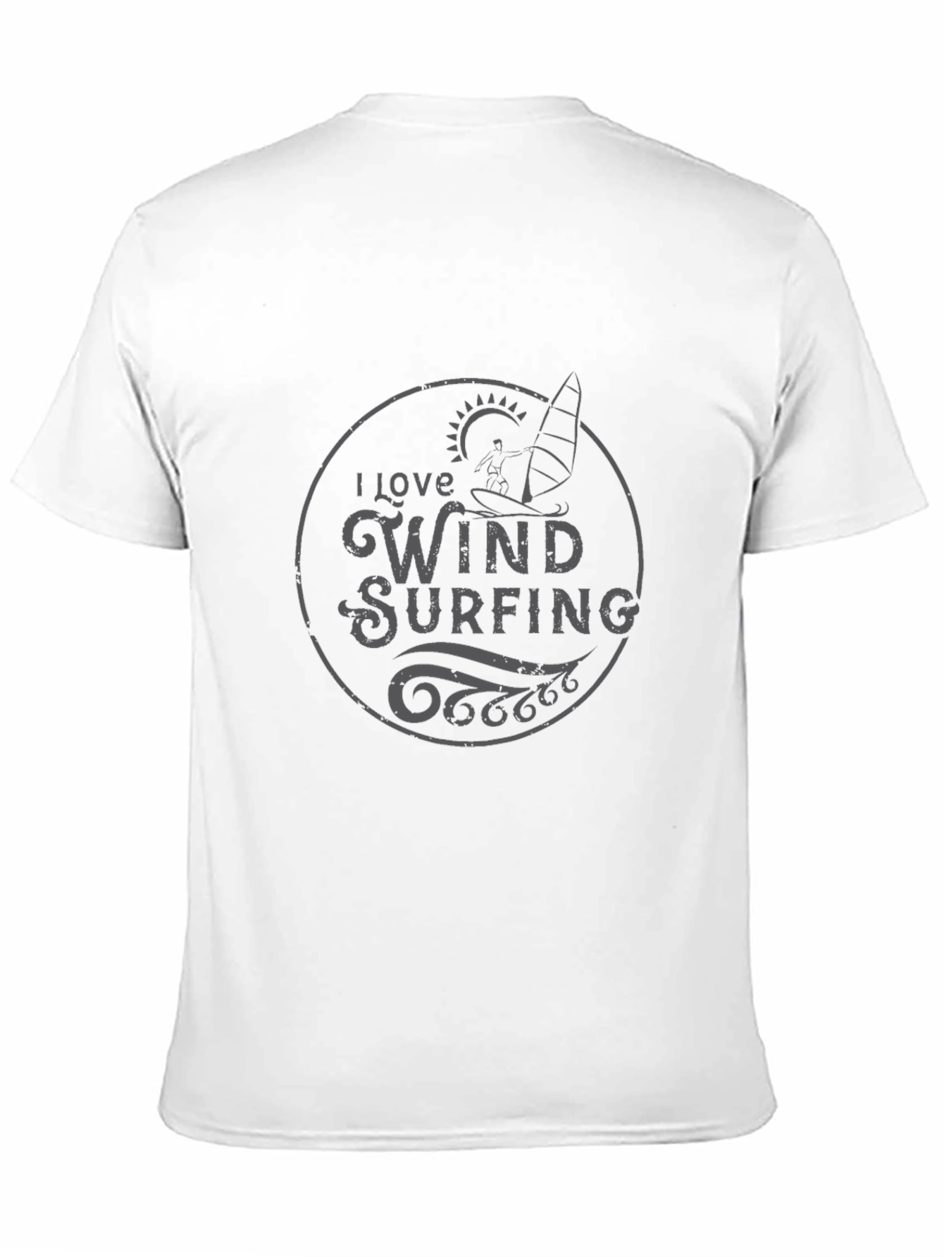I Love Windsurfing Black T-Shirt