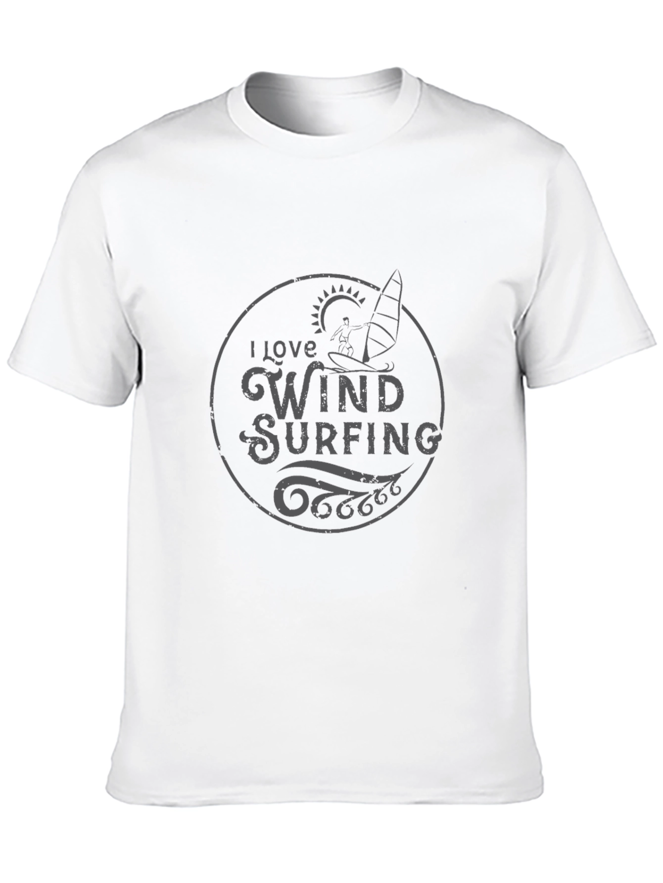 I Love Windsurfing Black T-Shirt