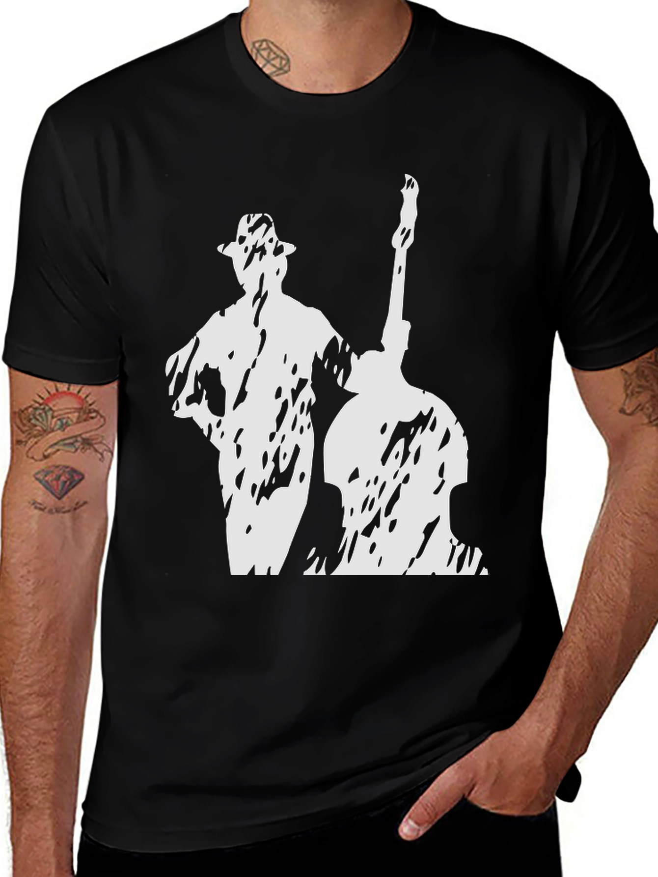 Jazz Musician Graphic T-Shirt - Black