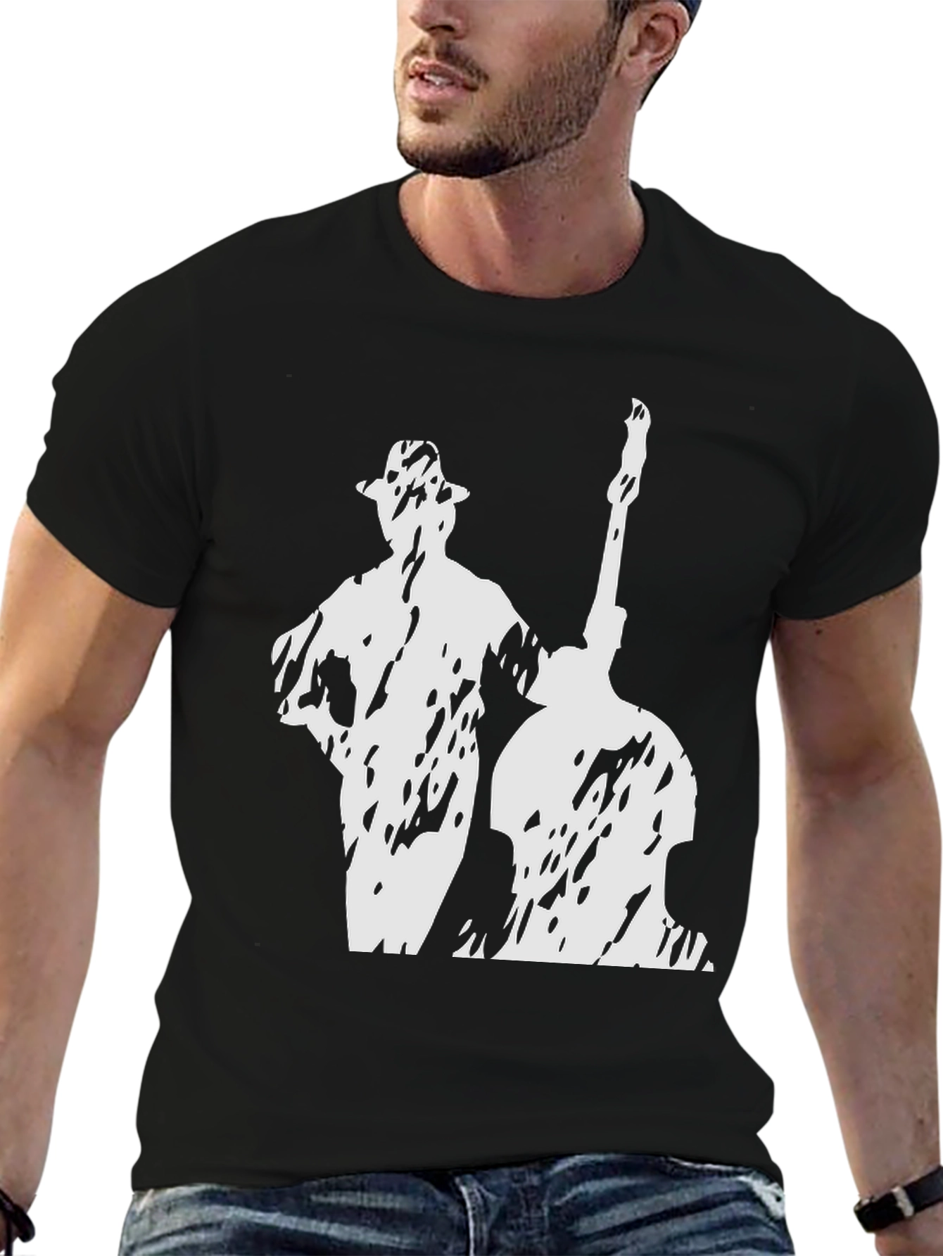 Jazz Musician Graphic T-Shirt - Black
