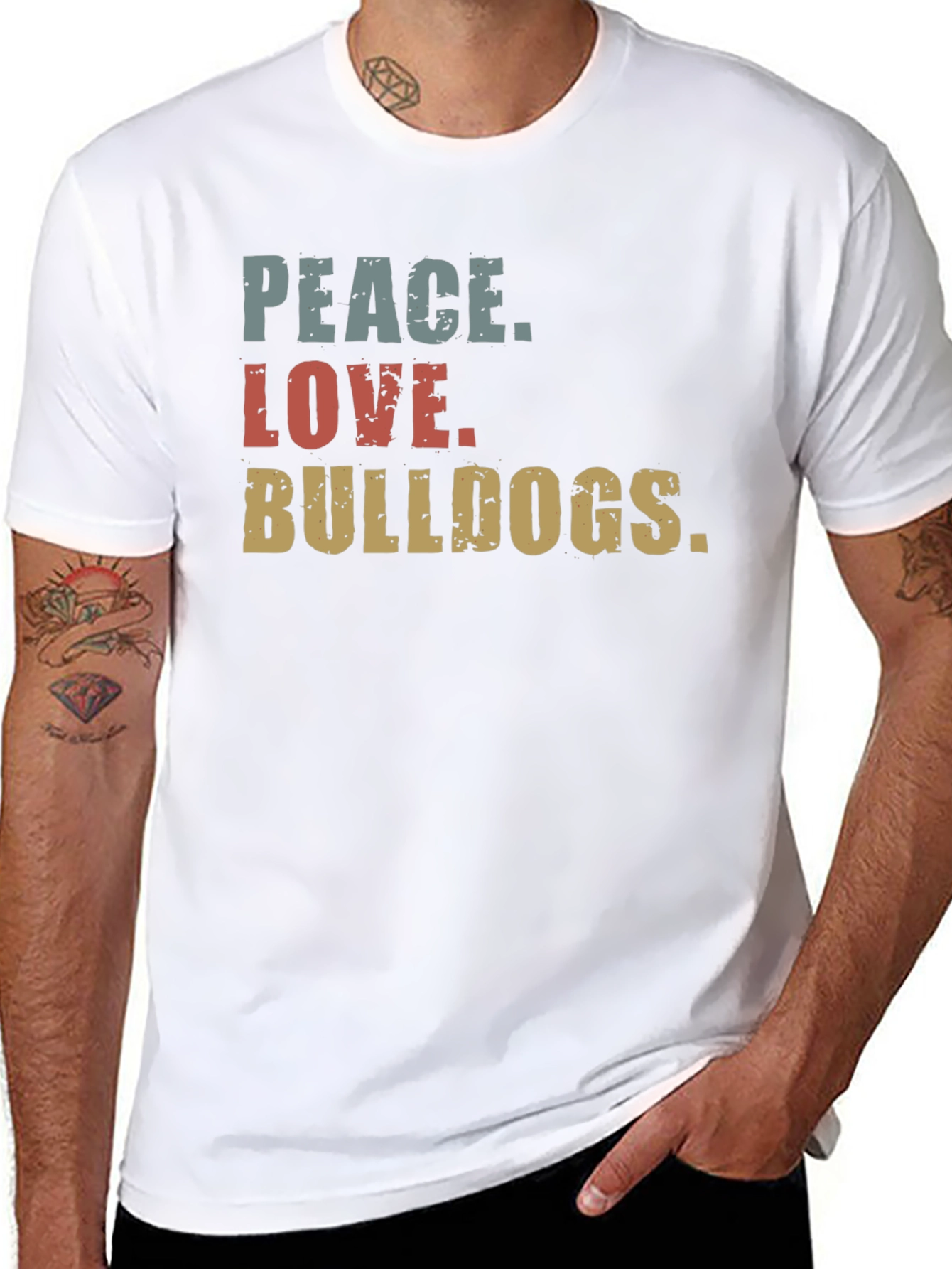 Peace Love Bulldogs Graphic Tee