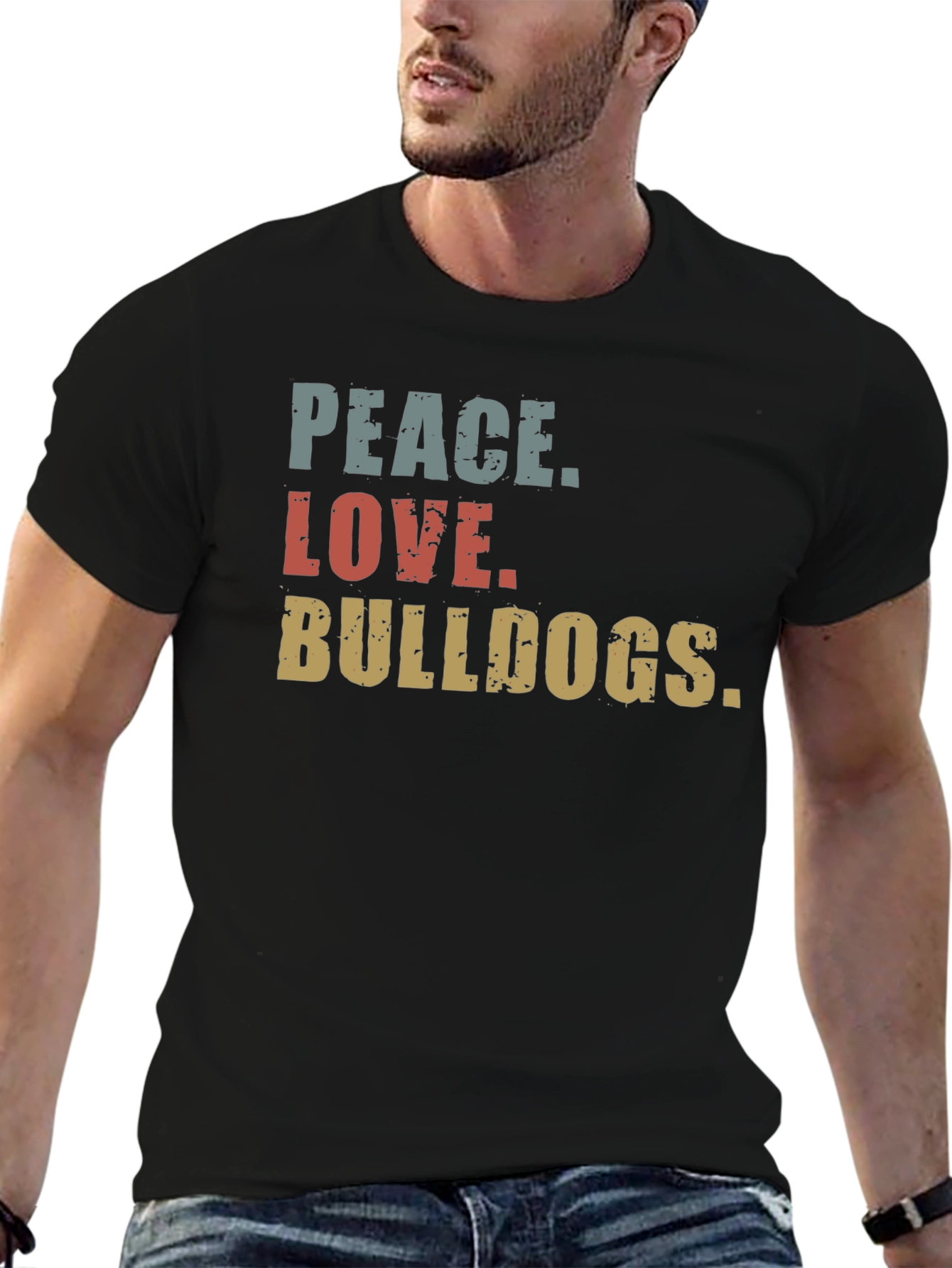 Peace Love Bulldogs Graphic Tee