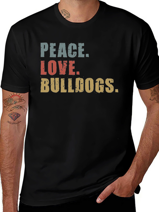 Peace Love Bulldogs Graphic Tee