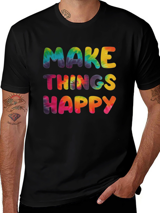 Make Things Happy Tie Dye Graphic Tee