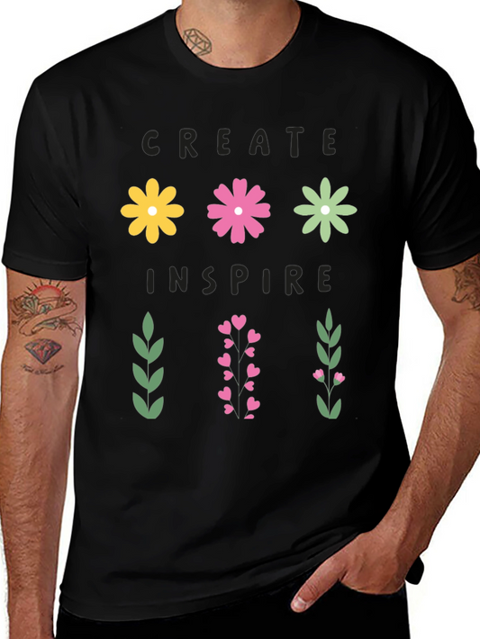 Floral Graphic Tee - Create & Inspire Black T-Shirt