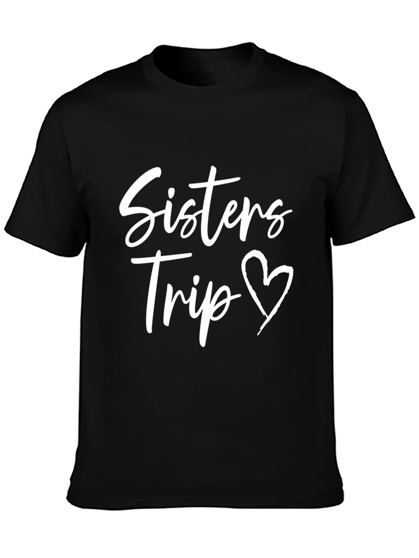 Sisters Trip Heart Graphic Tee - Black