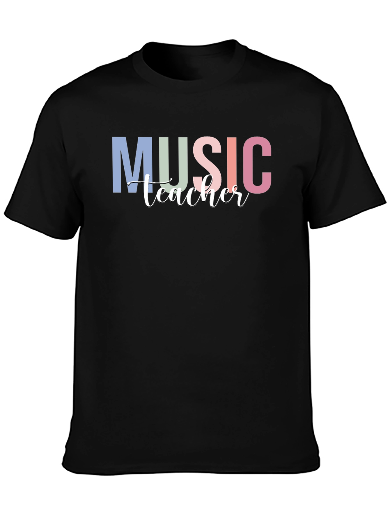 Music Teacher Graphic Tee - Black Crew Neck