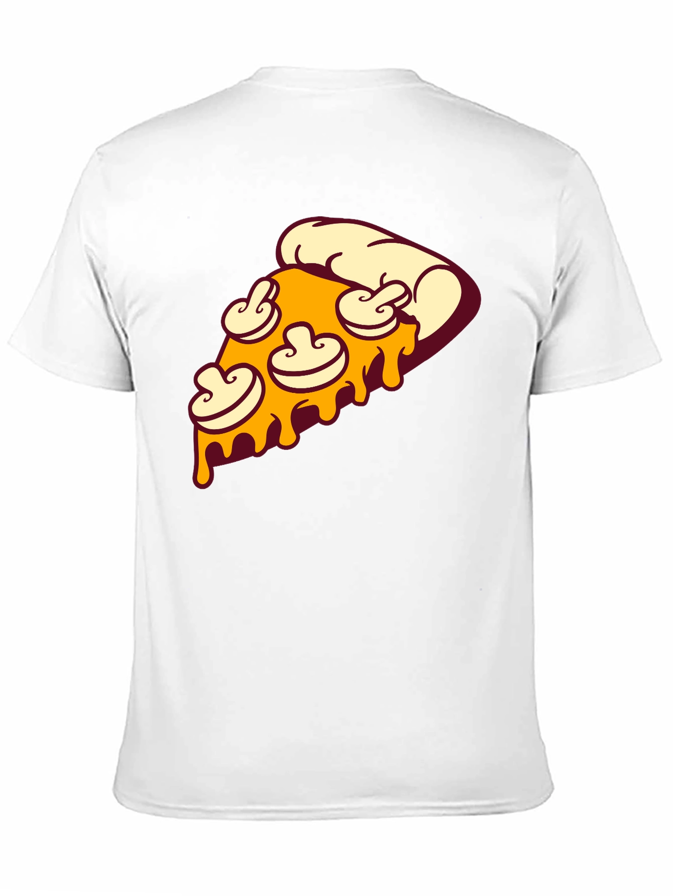 Pizza Slice Graphic Tee - Black Crew Neck T-Shirt