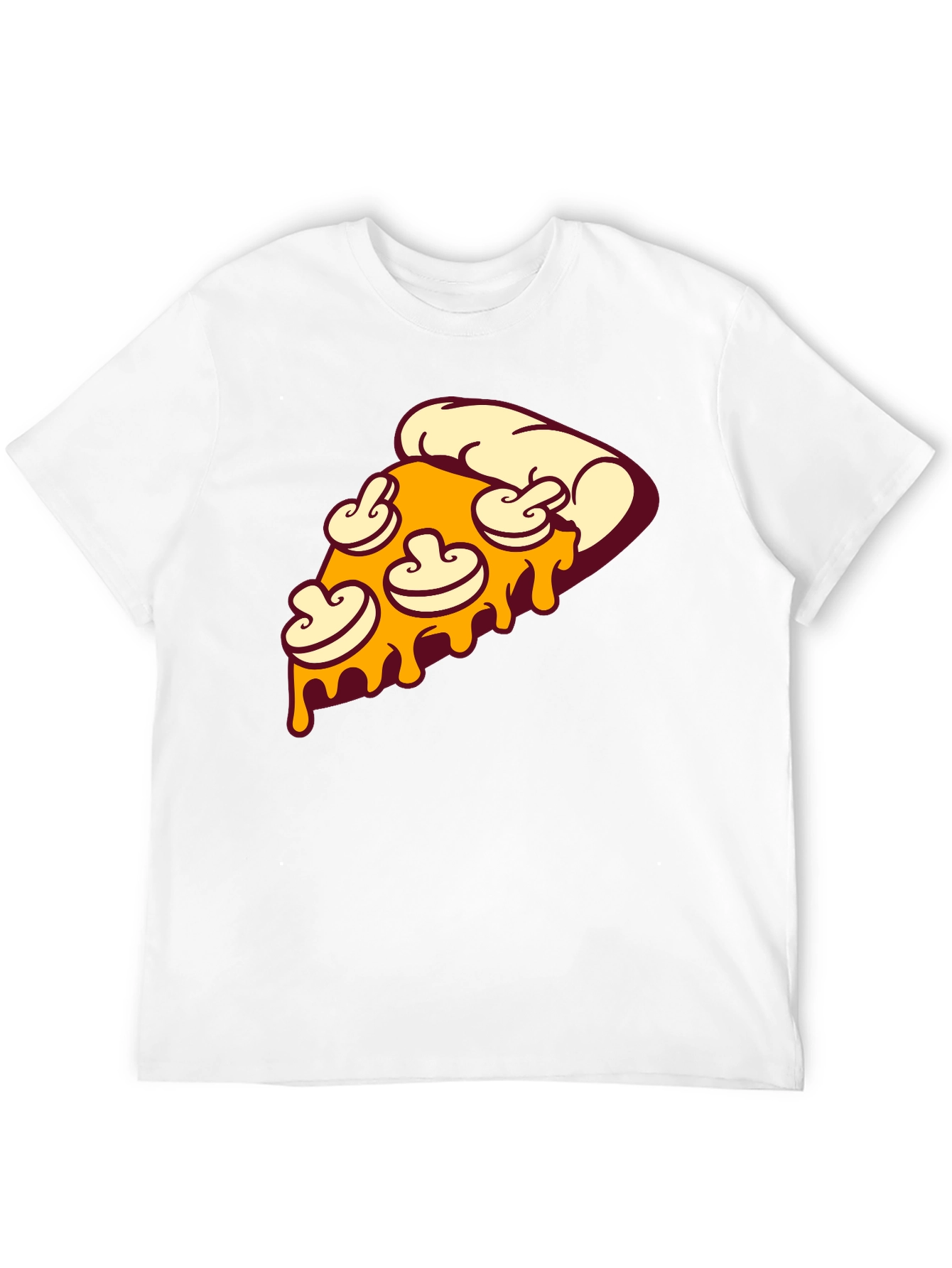 Pizza Slice Graphic Tee - Black Crew Neck T-Shirt