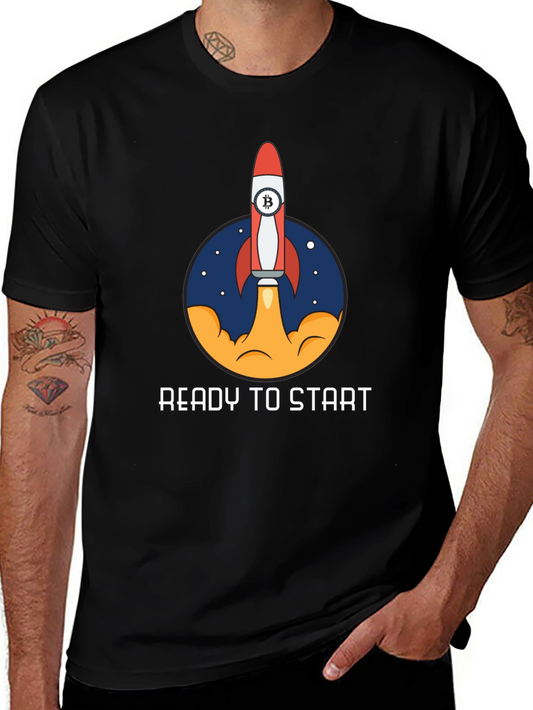 Bitcoin Rocket Launch T-Shirt - Ready to Start