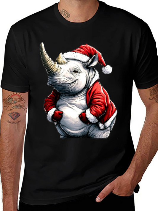 Festive Rhino T-Shirt - Santa Edition
