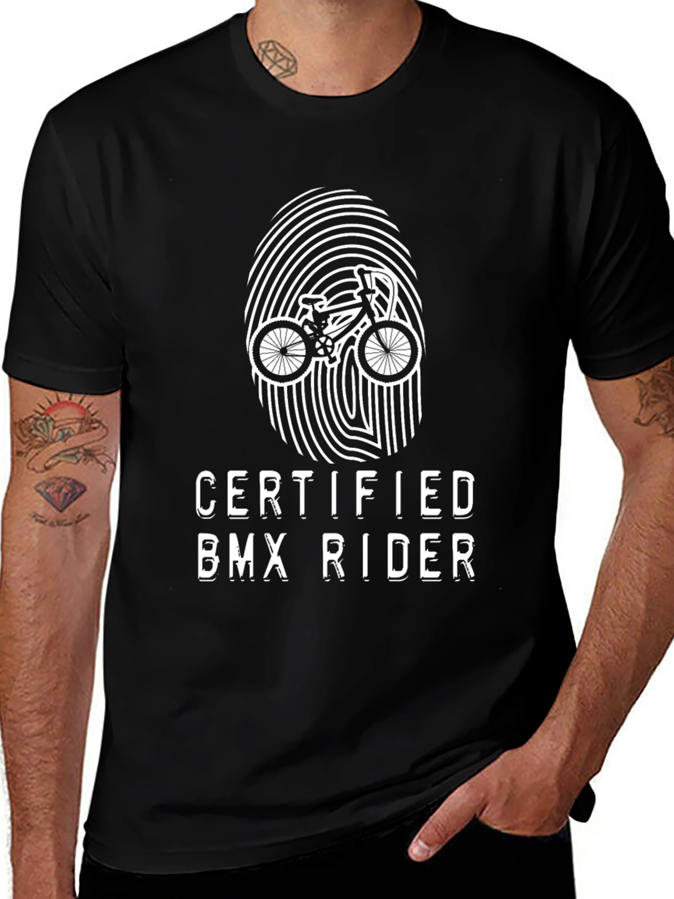 Certified BMX Rider Black Graphic T-Shirt