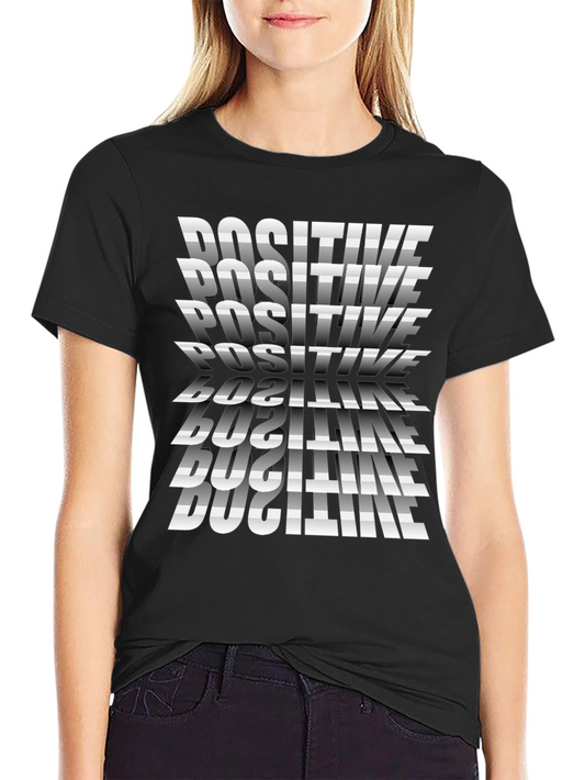 Positive Vibes Graphic Tee - Black Cotton T-Shirt