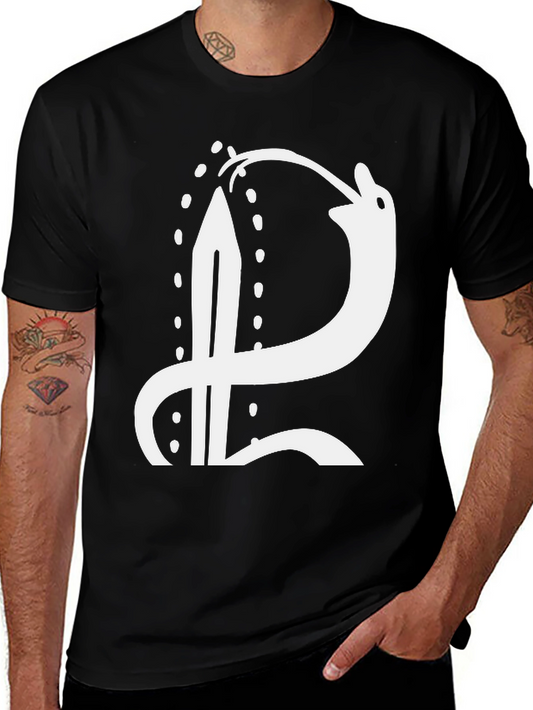 Quirky Snake Sword Graphic Tee - Black