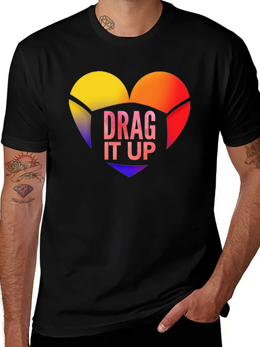 Drag It Up Heart Graphic Black Tee