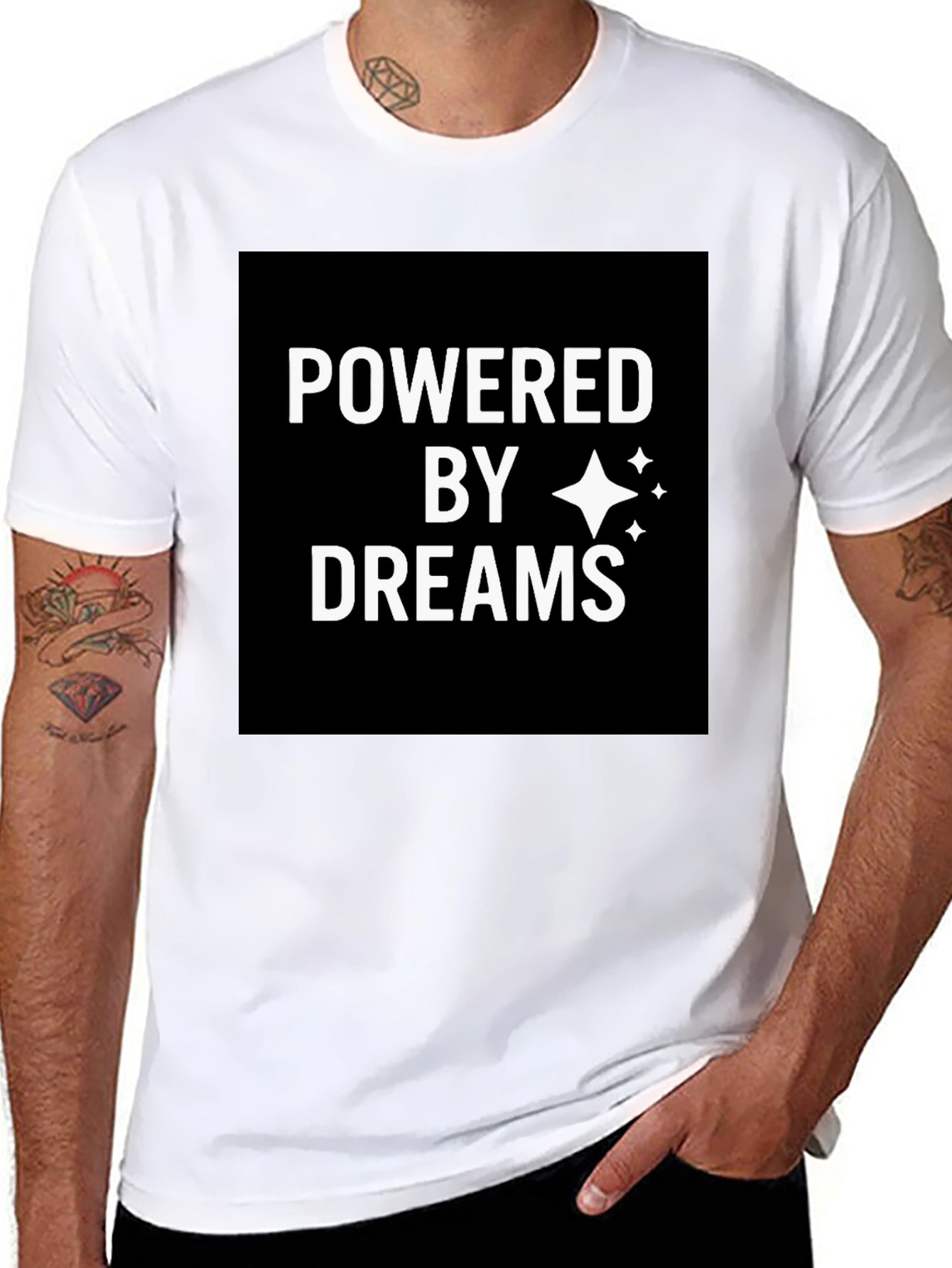 Powered by Dreams Black Graphic T-Shirt