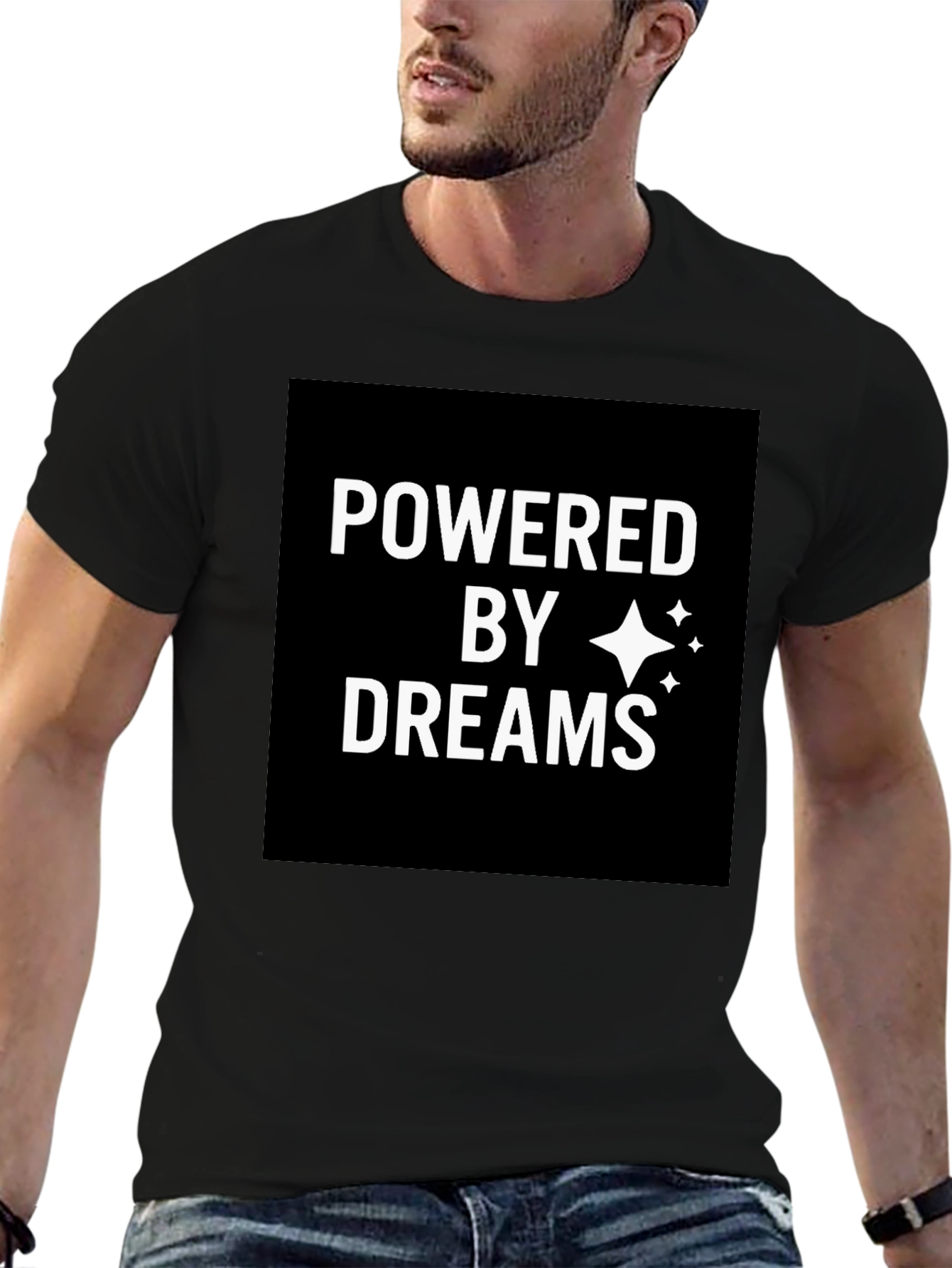 Powered by Dreams Black Graphic T-Shirt