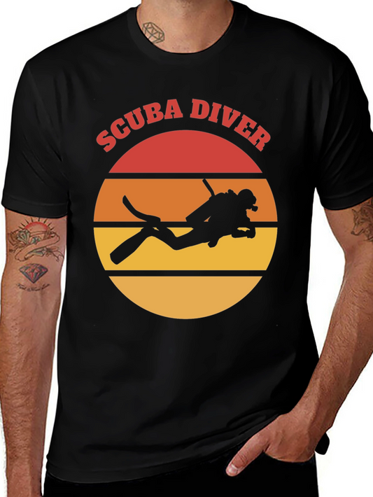 Scuba Diver Graphic Tee - Retro Style