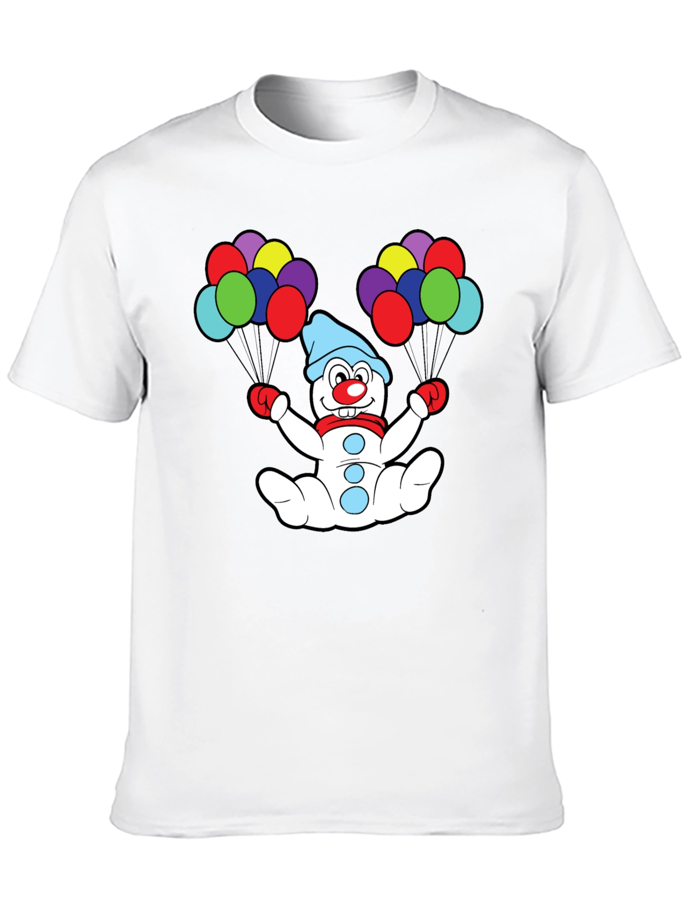 Clown Snowman Balloon Graphic T-Shirt