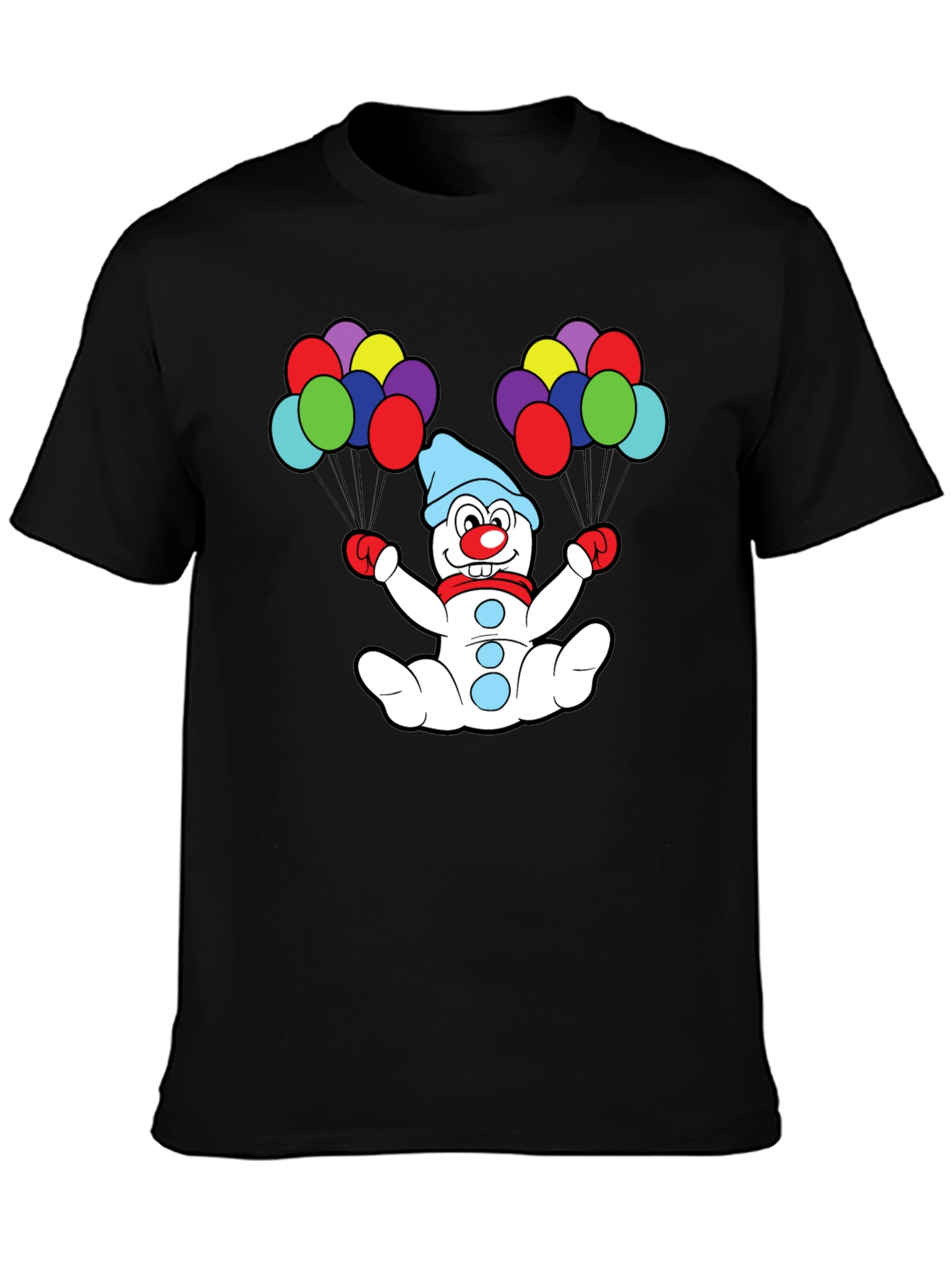 Clown Snowman Balloon Graphic T-Shirt