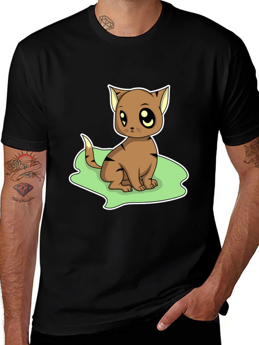 Cute Cartoon Cat Graphic T-Shirt
