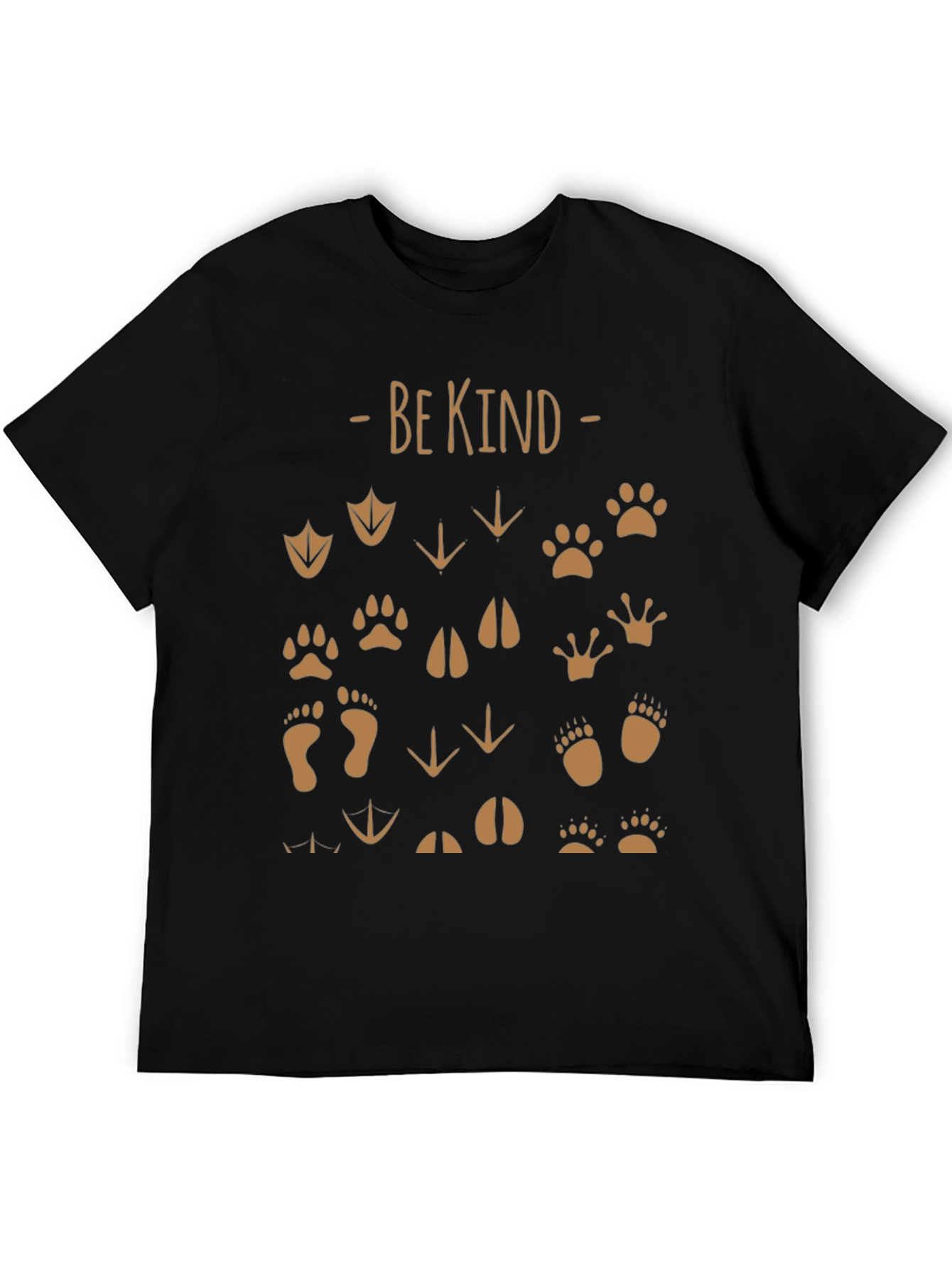 Be Kind Animal Tracks T-Shirt - Black