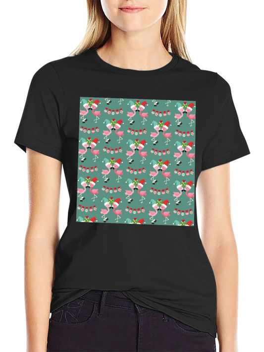Festive Flamingo Christmas T-Shirt