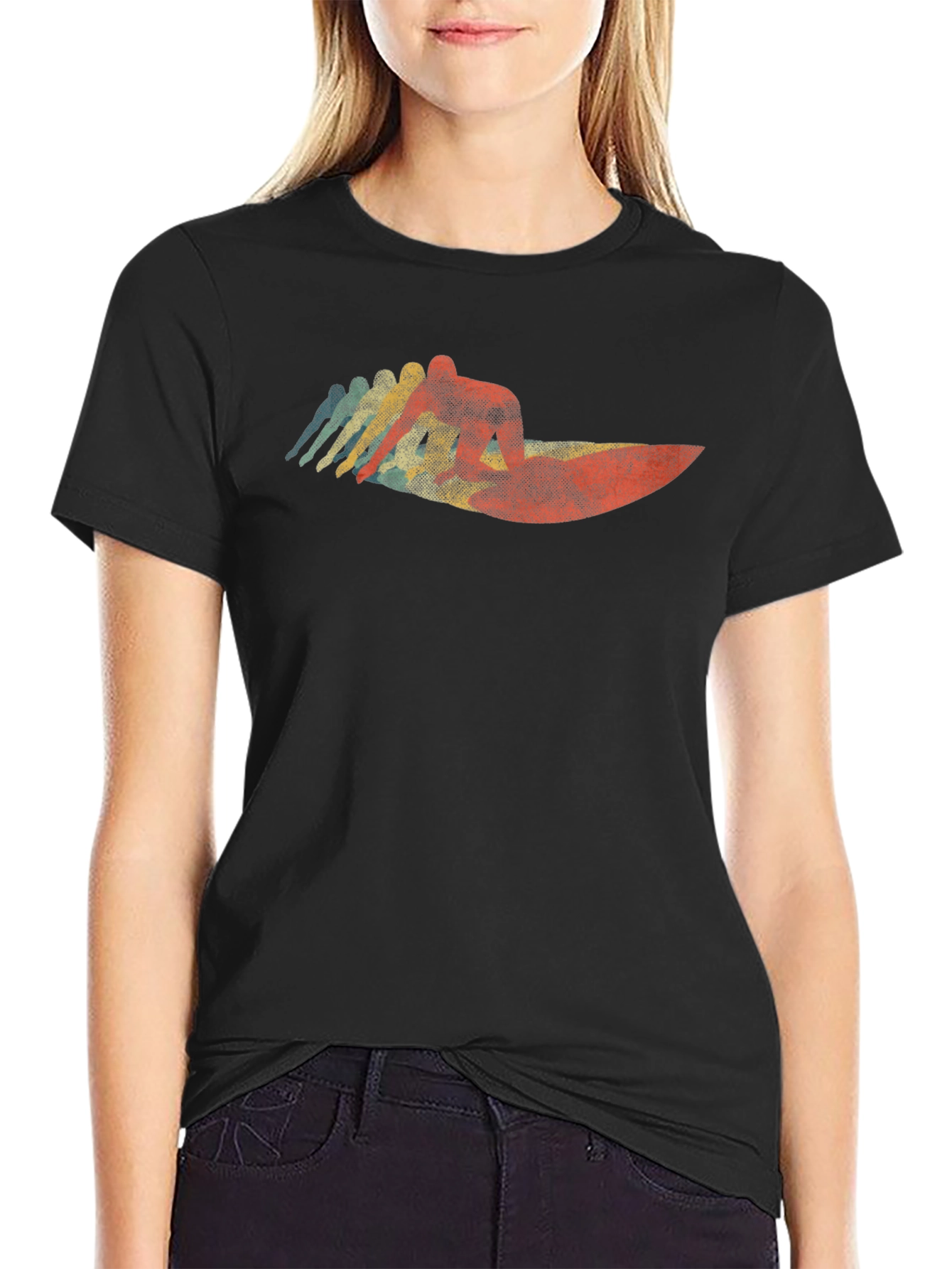 Retro Surfer T-Shirt - Black Cotton Tee