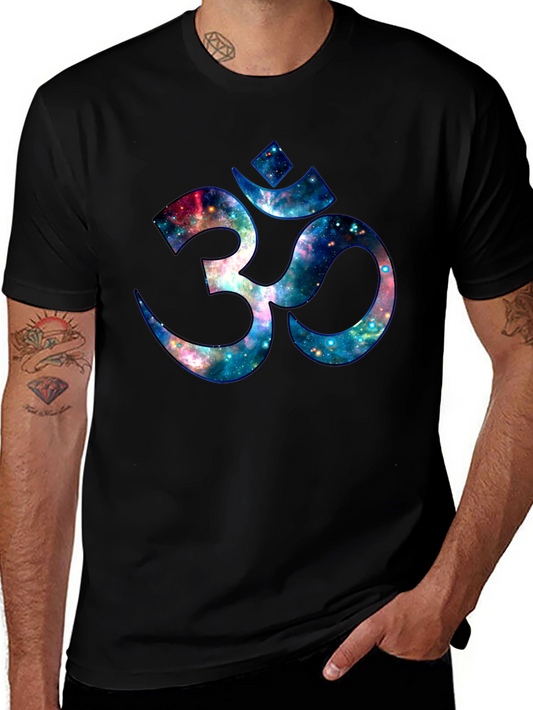 Galaxy Om Graphic Tee - Stylish Cosmic Design