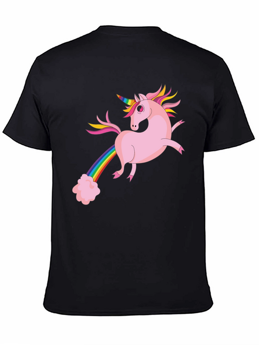 Unicorn Rainbow T-Shirt - Black Cotton Tee