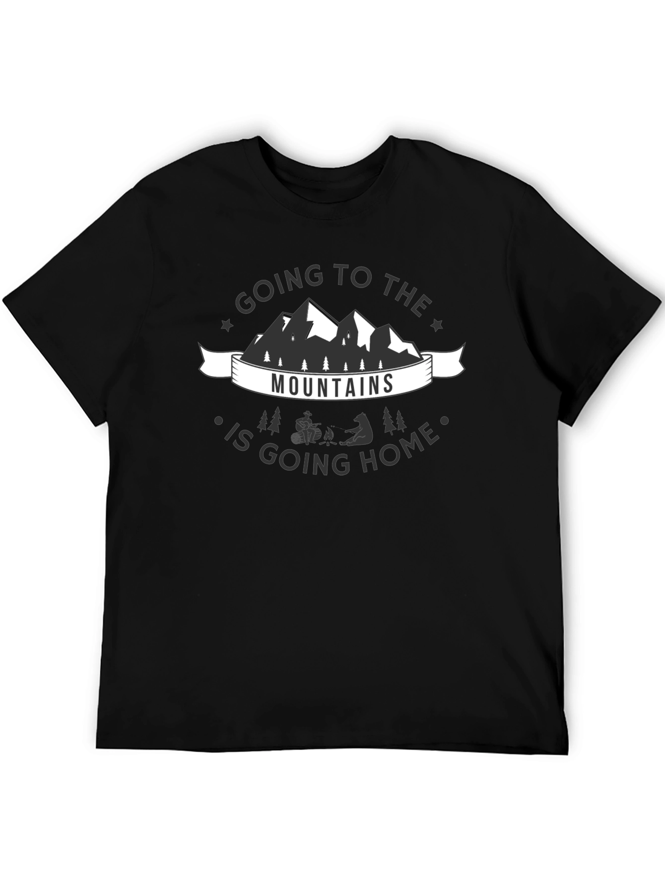Mountains are Home Tee - Black Graphic T-Shirt