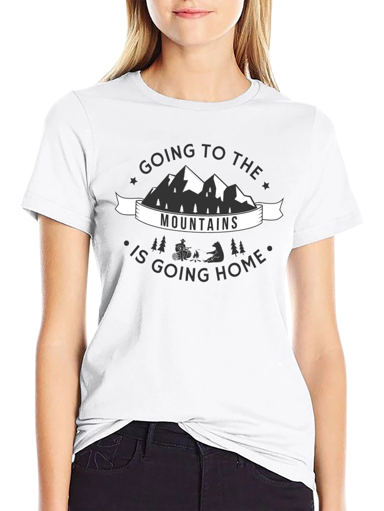 Mountains are Home Tee - Black Graphic T-Shirt