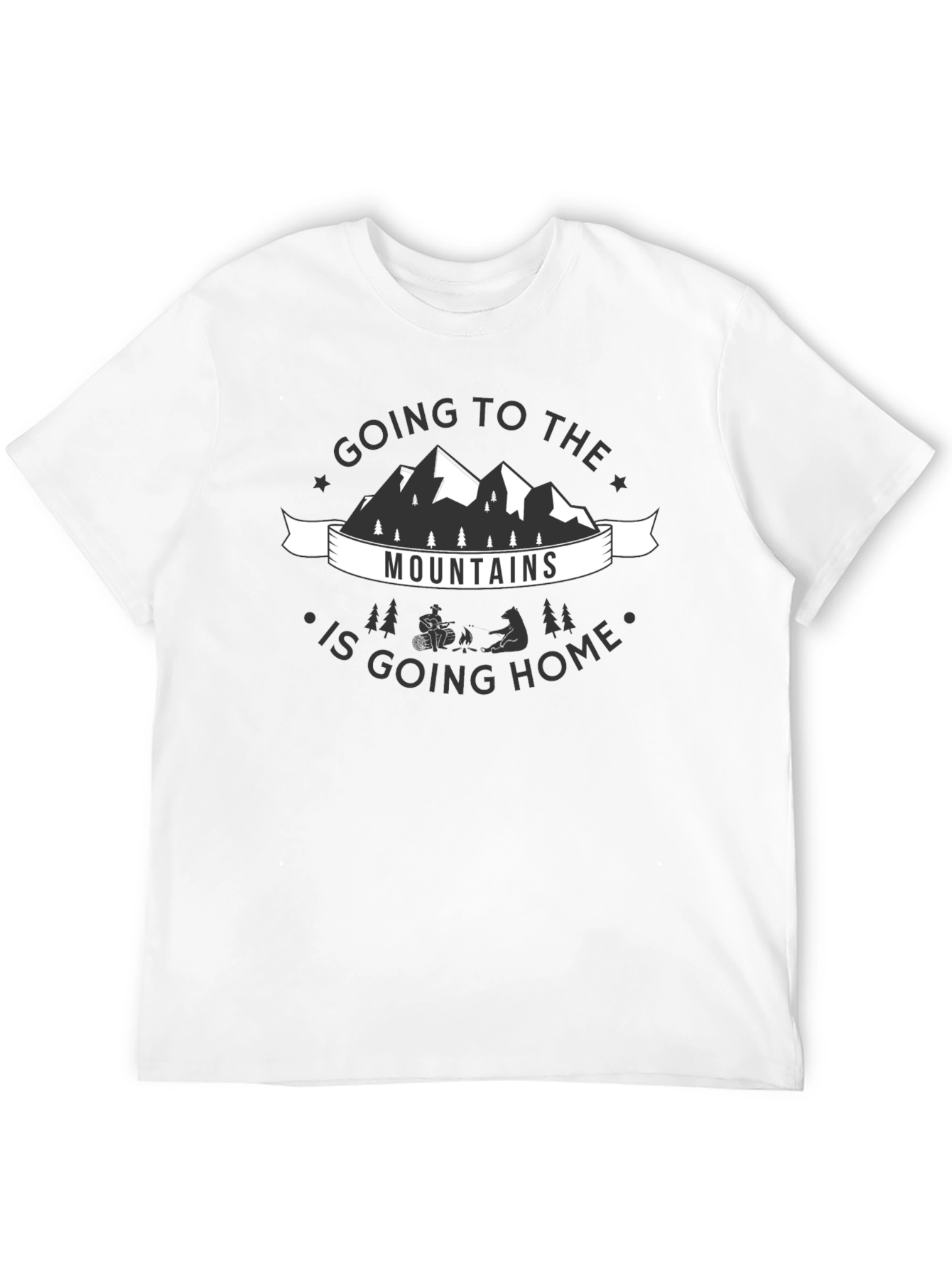 Mountains are Home Tee - Black Graphic T-Shirt