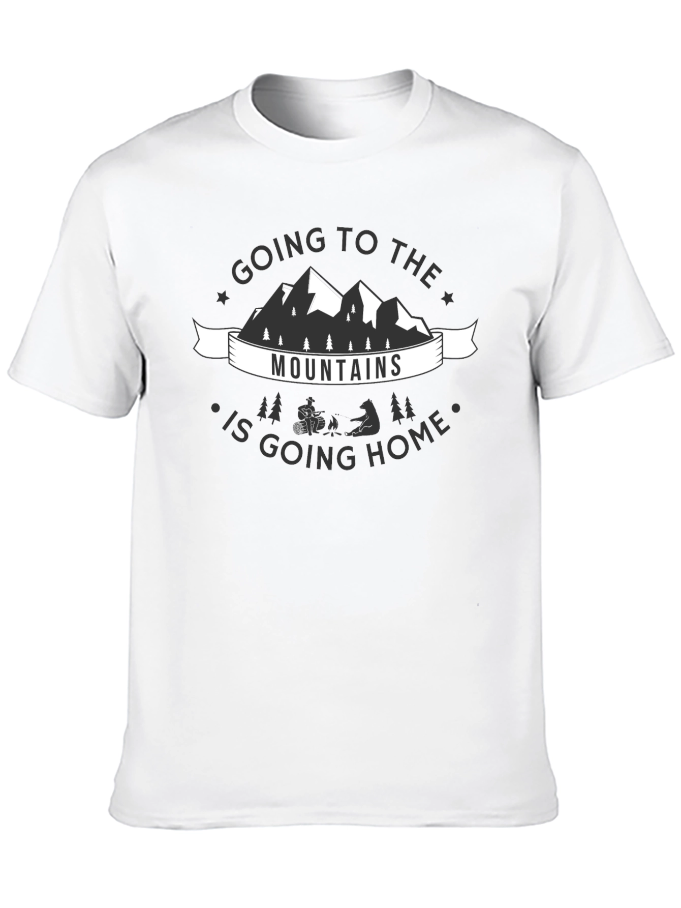 Mountains are Home Tee - Black Graphic T-Shirt