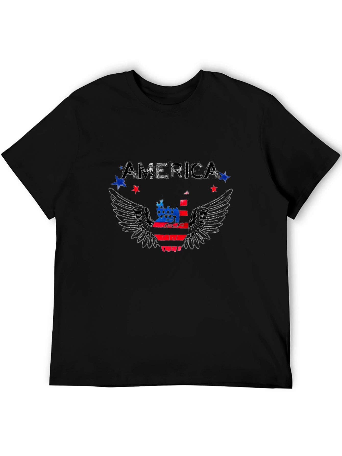 America Flag Eagle Wings Graphic T-Shirt