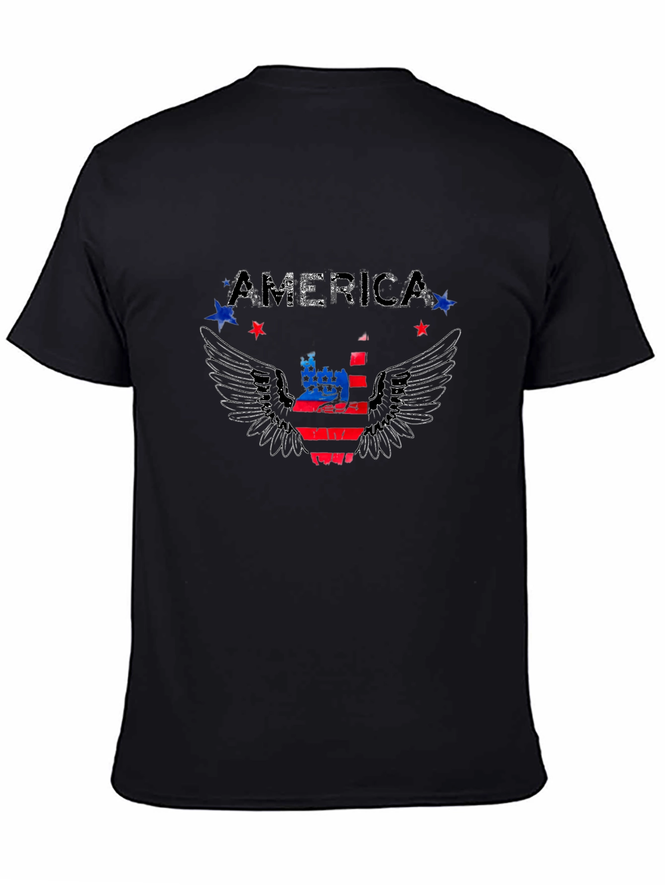America Flag Eagle Wings Graphic T-Shirt
