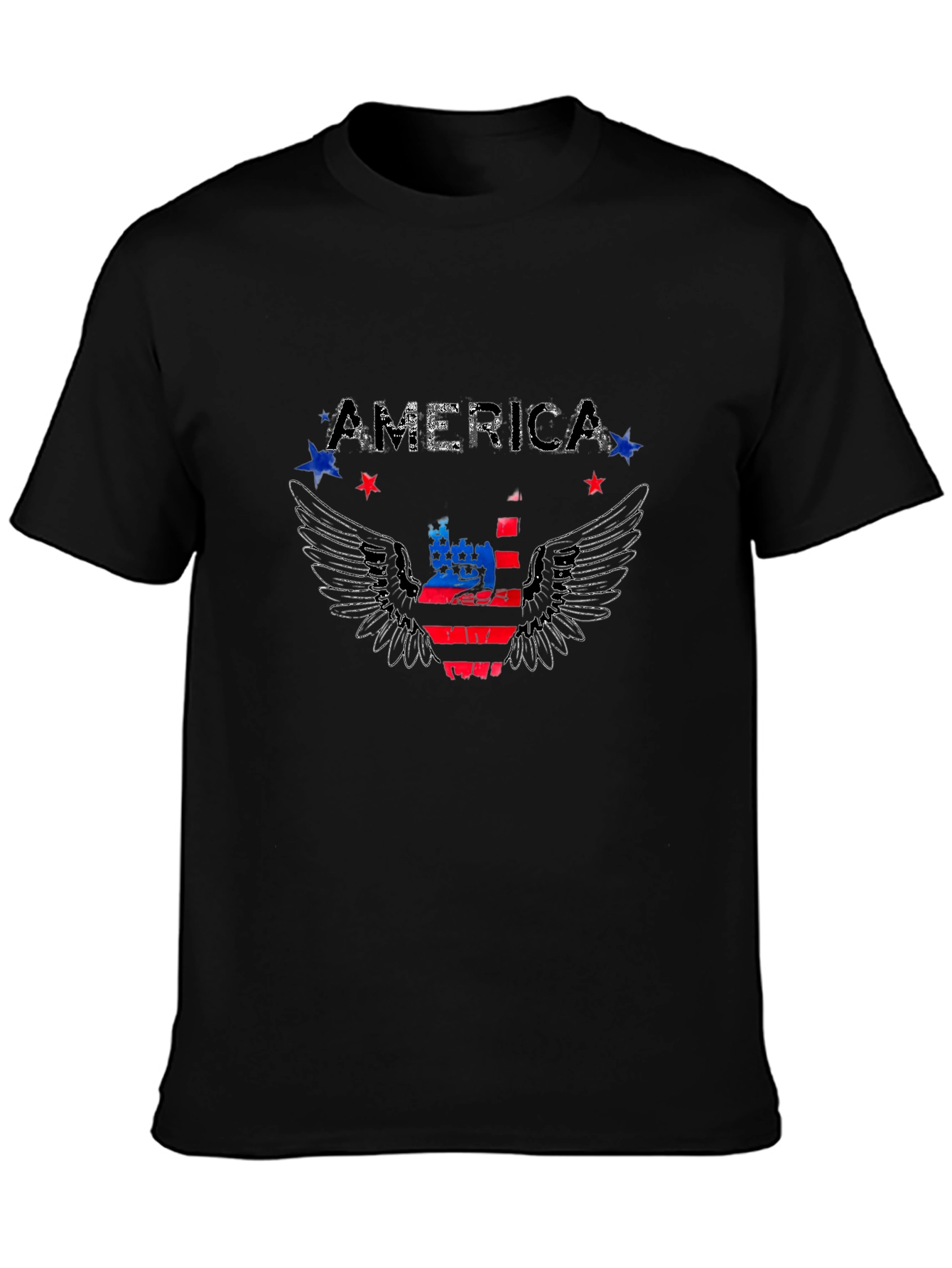 America Flag Eagle Wings Graphic T-Shirt
