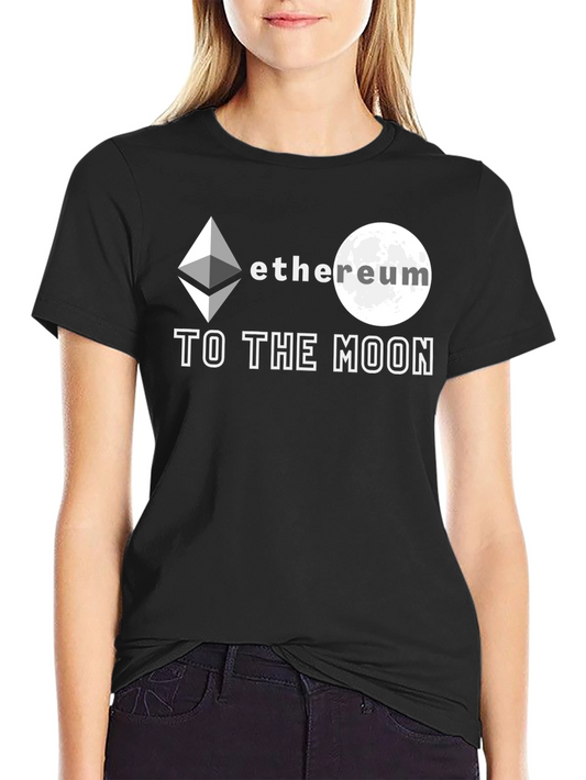 Ethereum To The Moon Black T-Shirt Crypto HODL
