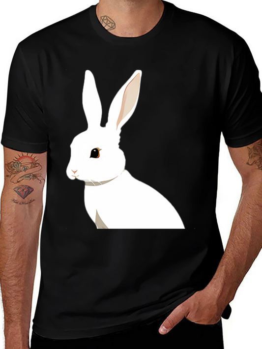 Rabbit Graphic Tee - Soft Black Cotton T-Shirt