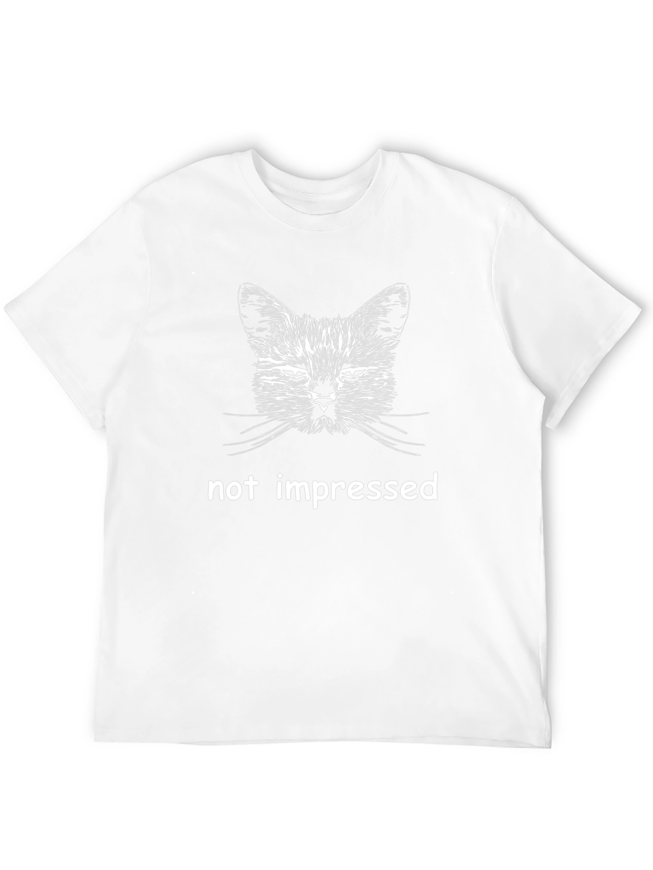 Not Impressed Cat Graphic Tee - Black Unisex T-Shirt