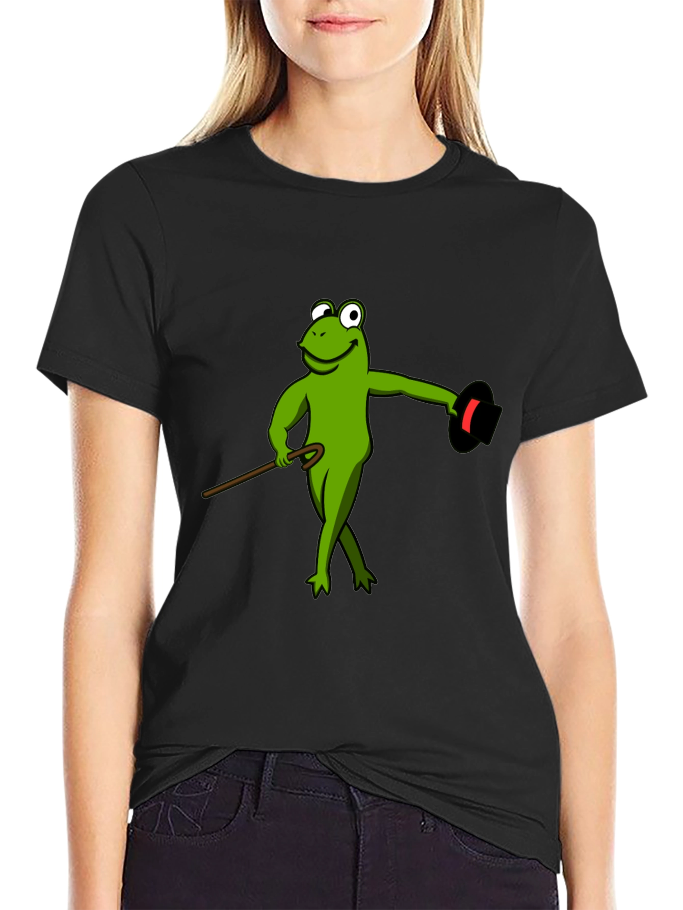 Frog Magician T-Shirt - Sleek Black Cotton Tee