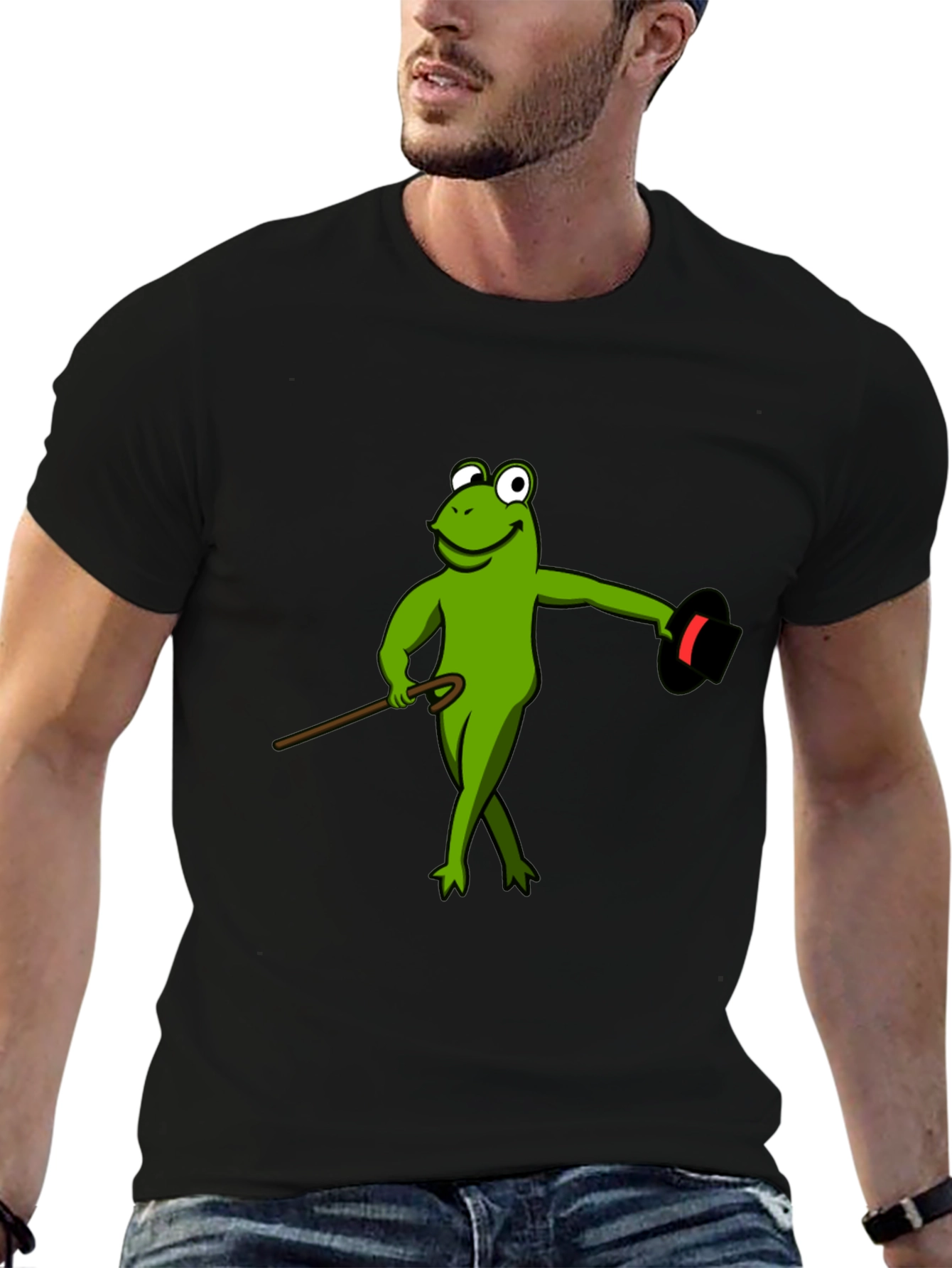 Frog Magician T-Shirt - Sleek Black Cotton Tee