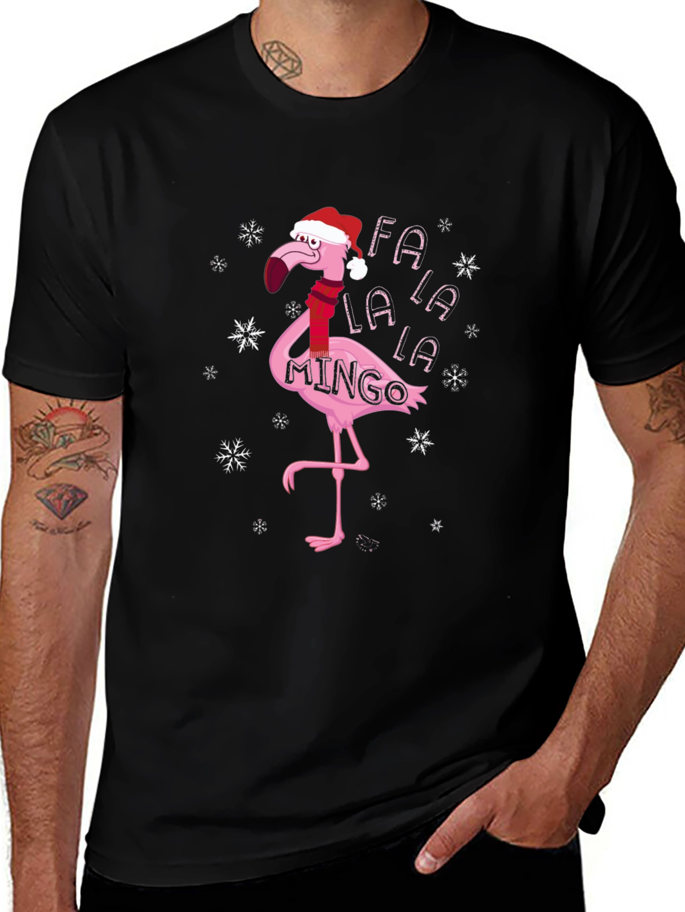 Fa La La Mingo T-Shirt - Christmas Flamingo Tee