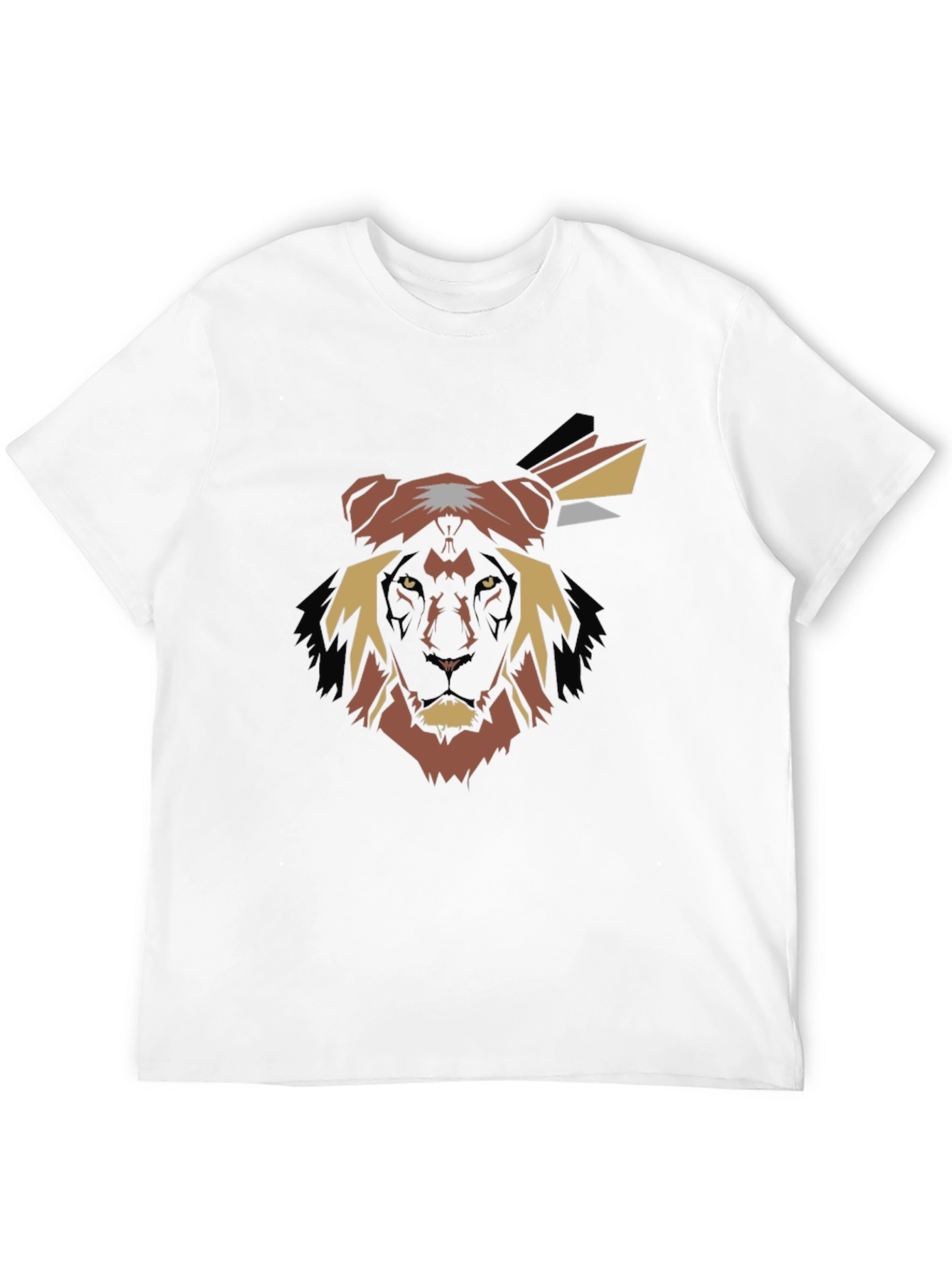 Lion Chief Black T-Shirt - Bold Graphic Tee