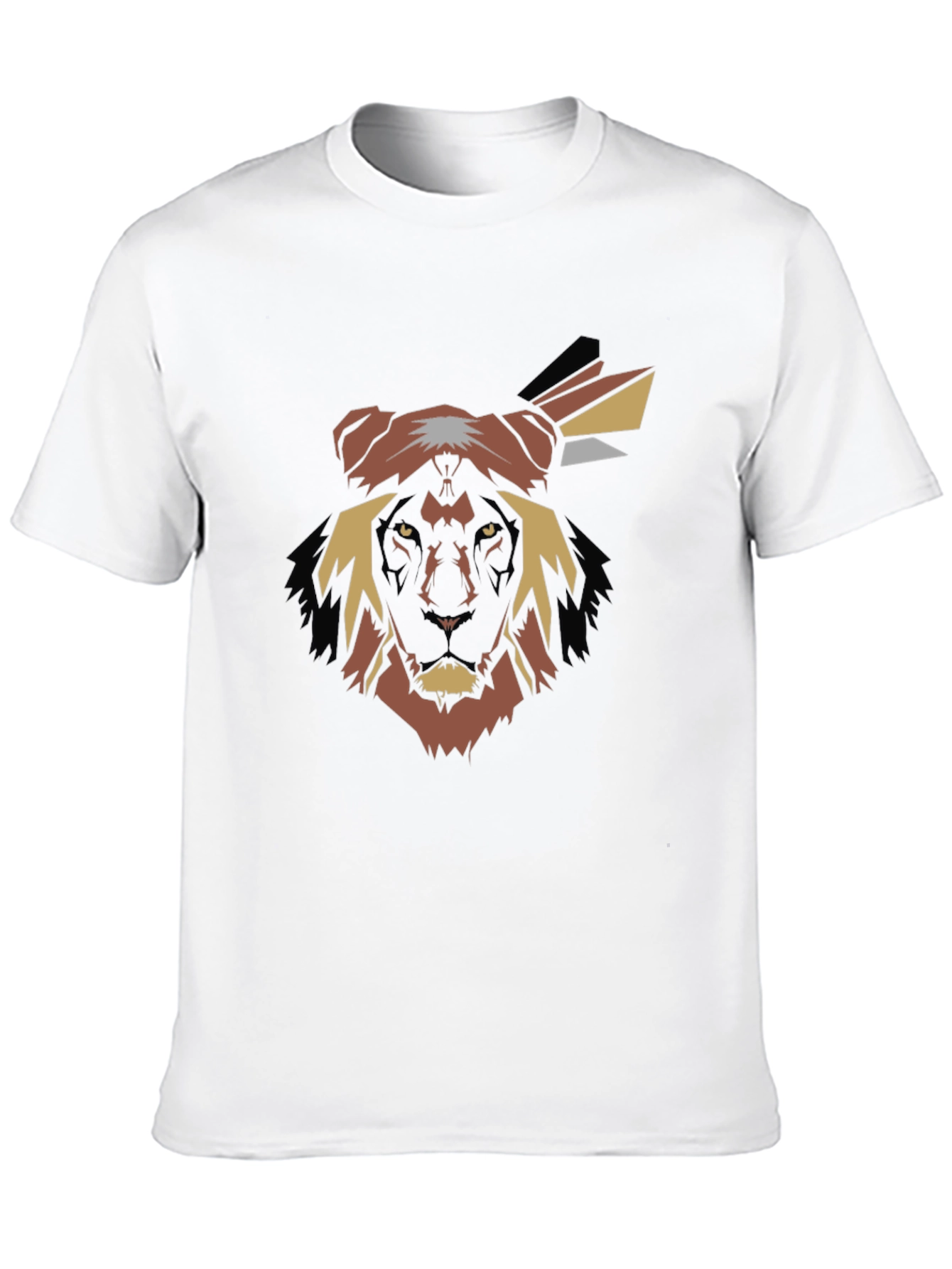 Lion Chief Black T-Shirt - Bold Graphic Tee