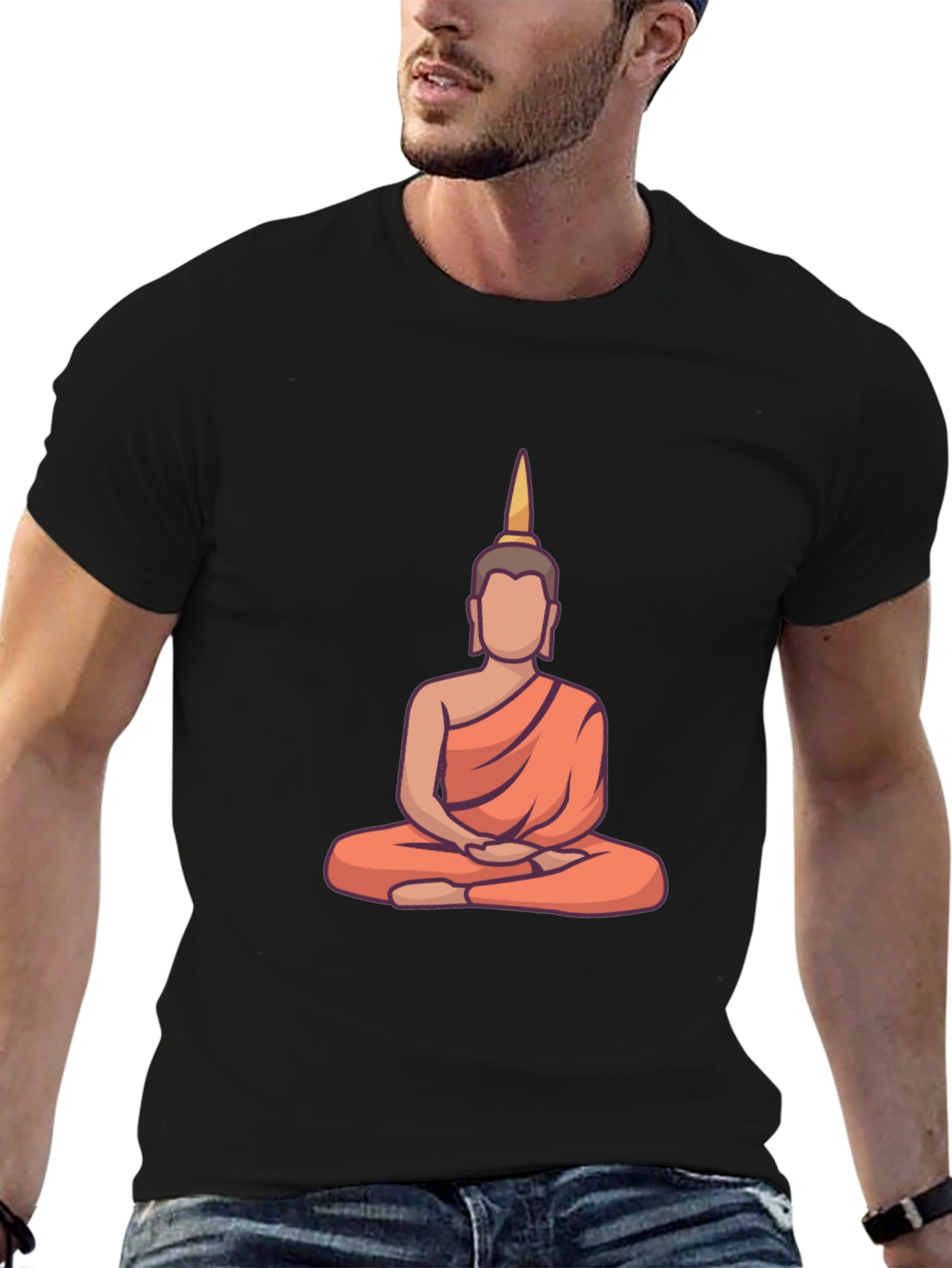 Buddha Graphic Tee - Relaxed Fit Black T-Shirt