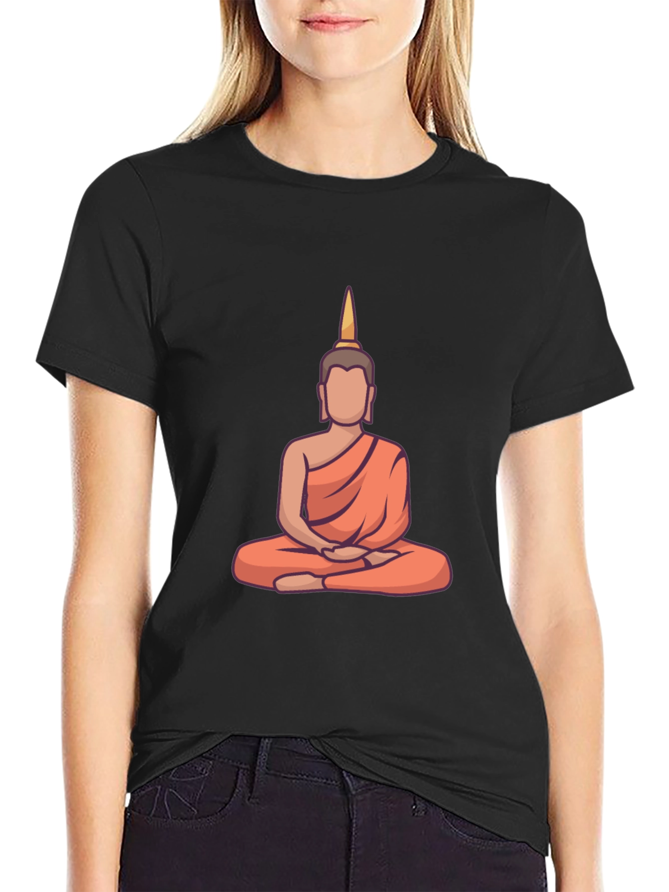 Buddha Graphic Tee - Relaxed Fit Black T-Shirt